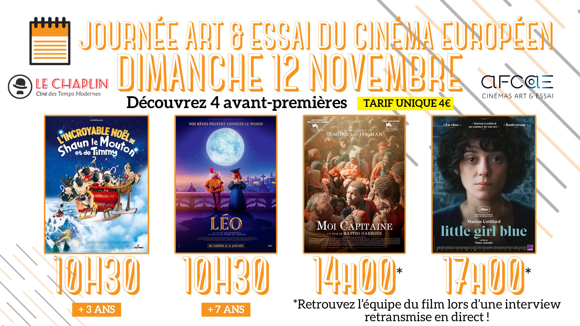 Journée Art & Essai du cinéma Européen - Cinéma Chaplin Rive de Gier
